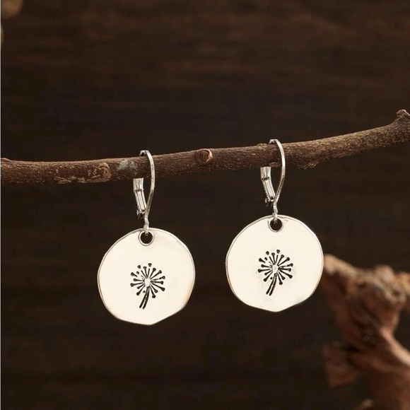 Dandelion Medallion Earrings - Picture 2 of 5